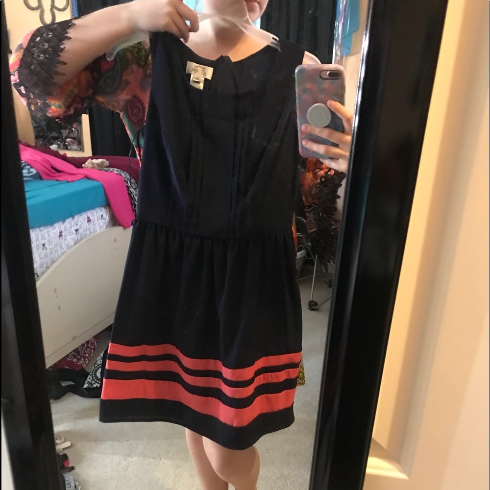 Navy and pink dress